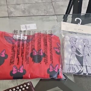 Disney Bundle NWT Red and Black Minnie Mouse Knit Sweater And Frozen PJ's Bundle